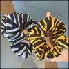 Vintage Striped Scrunchies Cute Women Scrunchie Elastic Hair Bands Mxhome Dhx7G