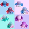 Double sided flip doll Octopus rat killing pioneer finger bubble decompression silicone pendant key chain decompression toy