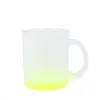 11 oz sublimation gobelet en verre dépoli coloré tasses à fond coloré ébauches tasse à café avec poignée impression bricolage multicolore Z11