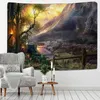 Boho Decor Mountain Wall Rug Висят домашнее общежитие фоновое искусство эстетическая комната ation роспись гобелин J220804