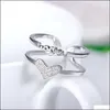 Band Rings Fashion Exquisite Classic Sier Love Ring Set Zircon King Queen Womens Engagement Gift Jewelry Drop Delivery 2021 Vipjewel DH3TP