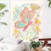 BOHO decoração em casa Butterfly Carpet Kawaii Acessórios mural Tapiz Gobelin J220804