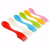 Lepel vork mes plastic reizen bestek sets campinggerei spork combo flatware dh985