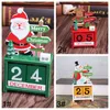 Bureau de Noël Ornement du calendrier en bois Santa Claus Snowman 3d Calendriers Décoration Kids Gift Home Tabletop Decor Calendar BH7421 TYJ