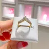 Yellow gold plated Timeless Wish Tiara Ring Girl Womens CZ diamond Wedding Jewelry gift Box for Pandora 925 Sterling Silver Rings9974057