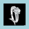 Pierścień Solitaire Wedding zaręczyny 18K Gold PlATED Szampan Znany projekt pamięci Pierścienie kamieni szlachetnych Drop dostawa 2021 Biżuteria Vipjewel Dhcbe