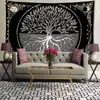 India Psychedelic Tree Tapestry Mandala Mandala Hangende macrame Hippie Tapijten voor woonkamer Home Decor Gobelin J220804