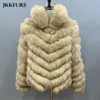 CASACO de Pele Winter Gruba ciepła futrzana kurtka dla kobiet prawdziwa kardigan odwracalna kurtka Longsleeve Bubble Kurtki S4829 220822