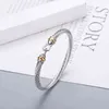 Pulsera Dy Hook Charm Mujer Accesorios de joyería de moda Atmósfera Platino Chapado Hombres ed Wire Cáñamo Selling281P