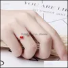 Bagues de bande Personnalité originale Mode Rouge Amour Doux et frais Ouvert Index Bague Femme Bijoux Nouveau Dames Coeur Adju Yydhhome Dhnur