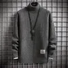 Vinter toppkvalitet Turtleneck män tröja tjock varm pullover män casual mens tröjor hög nackstickande manliga julhoppare 220822