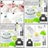Baking Pastry Tools 127Pcs Cake Decorating Kit Turntable Nozzles Cream Confectionery Bags Icing Pi Tips Cakes Drop Deliver Yydhhome Dhs1F