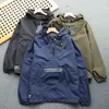 Men's Jacket Spanish Order Windproof and Waterproof Mens Half Zipper Placket Cover Hooded Jacket