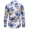 Men's Casual Shirts Slim Men's Button Up Long-sleeved Floral Shirt Fashion Hawaiian Vintage ClothesMen's