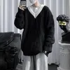Pulls hommes mode japonaise Vneck collège adolescents beau tricot Plaid Allmatch Ins chaud Streetwear confortable 220822