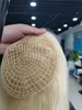 Nya kommande ryska blondin full fisknät mänskliga hår toppar handted nettobasklipp i bitar för tunnare kvinnor