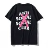 Asscfashion Anti Social Club 19fwクロスプリントTシャツカジュアルカップル半袖1A1