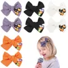 Fiocchi di Halloween per bambini da 4 pollici CON clip per ragazze, fermagli per capelli fantasma, forcina, accessori per bambini