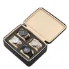 시계 박스 케이스 고품질 4 가죽 상자 보석 저장 주최자 지퍼 다기능 팔찌 디스플레이 케이스
