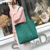 Sacs de soirée coton tissé sac à main Simple grande capacité couleur unie épaule japonais coréen automne hiver laine tricoté sac femme Casu