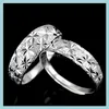 Кольца кольца Fashion Open Gypsophila Пара классический стиль регулируемый ювелирные изделия для медного уплотнения для свадебной доставки 2021 yydhhome dhjog