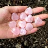 20mm natürliche rosa Rosenquarz Stein Kristall Herz Ornament Chakra Heilung Reiki Perlen für Schmuck machen DIY Geschenk Dekoration