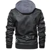 Giacca da moto in pelle da uomo Autunno Inverno Moda Giacca a vento Homme Capispalla con cappuccio Caldo Biker PU Giubbotti Taglia EU 3XL 220822