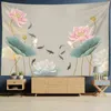 Lotus Goldfish Wall Ruger paysage illustration suspendue bohemian style lune psychédélique mandala décoration intérieure J220804