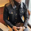 Brand clothing Men's spring Casual leather jacket/Male slim fit Fashion High quality leather coats Man clothing S-3XL 220822