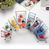 Supermarket Handcart Baby Toys Mini Trolley Toy Storage Folding Shopping Cast Basket