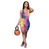 Tute sportive da donna RStylish Casual 2022 Summer Women Abbigliamento fitness Tie Dye Seamless Yoga Crop Top Reggiseno Pantaloncini Allenamento Set due pezziDonna