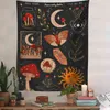 Cards de tarô para casa Moon Starry Cogumelo Graphic Hippie Bohemian Rugs de parede Psicodélico decoração de bruxaria de Tapiz Decoração Mural J220804