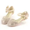 Sneakers Girls Wedding Shoes Glitter Brand Flat Heels Children Princess Sand 220823