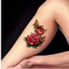 Seksi Kırmızı Gül 3D Geçici Dövme Vücut Sanat Flaş Dövme Çıkartmaları Su Geçirmez Kına Tatoo Selfie Sahte Dövme Sticker269o