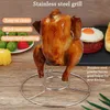 الفرن العملي BBQ Silver Chicken Roast Rack Beer Can chicken حامل الدجاج 220822