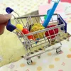 Supermarkt Handcart Baby Toys Mini Trolley Toy Storage Folding winkelwagentje Basket