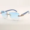 Cadre de lunettes de soleil Fine XL 3524029 avec bois de couleur naturelle et verres transparents de 58 mm d'épaisseur 3,0 mm