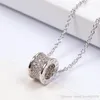 Collares de amor romano de acero inoxidable colgantes de diamantes de imitaci￳n de imb￩ciles