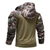 Sweats à capuche pour hommes Sweatshirts T-shirt à manches longues tactique de camouflage militaire pour hommes