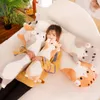 Doux Long Coussin Dessin Animé Mignon Chat En Peluche Jouets Coussin En Peluche Bureau Sieste Oreiller Lit Oreiller De Couchage Décor À La Maison Cadeau Poupée pour Enfants Fille