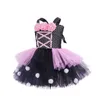 Occasioni speciali Halloween Bambini Ragazze Strega Abito da festa Sacchetto di caramelle Cappello Scopa Set di abbigliamento Fantasma Cosplay Costume di carnevale per bambini a220826