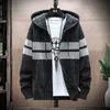 Jackets masculinos Autumn Corean Hooded Men Sweaters grossos com veludo Cardigan malha de malha