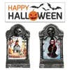 Halloweenowe zabawki Halloween LED LED UP Tombstone Ozdoba Święta DIY Gra Horror Dekoracje Dekoracje na zewnątrz Garden Graveyard Decor 220826