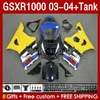 Injection mold Fairings For SUZUKI GSXR-1000 K 3 GSXR 1000 CC K3 GSXR1000 2003 2004 Body 147No.75 blue yellow GSX-R1000 1000CC 03 04 GSX R1000 2003-2004 OEM Fairing & Tank