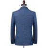 Herenpakken blazers casual pak jassen blazer voor mannen bruiloft blauw slanke fit uit het deksel oversized single breasted blazers elegante luxe jassen Koreaans 220826