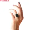 Wojiaer fluoryt nieregularny pierścień naturalny Kamień biały kryształowy złoty kolor drużyny dla kobiet pleciony modny klejnot kreatywny biżuteria palec BO989