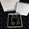 Delicate Double Letter Pendant Earrings Women Charm Golden Studs S925 Silver Designer Eardrops Personality Party Matching Jewelry With Gift Box