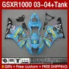 OEM FAIRINGS TANK FÖR SUZUKI GSXR-1000 K 3 GSX R1000 GSXR 1000 CC 03-04 BODY 147NO.16 1000CC GSXR1000 K3 03 04 GSX-R1000 2003 2004 Injektion Mold Fairing Kit Rizla Cyan Cyan