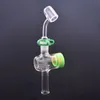 wholesale New Glass Oil Burner Pipes Kit with Collector Silicone Container Reclaimer 14mm Male quartz banger Dab Straw with Keck Clip for water dab rig Smoking bong