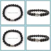 Perlenstränge Holzperlen Armbänder Sandelholz Buddhistische Meditation Gebetsperlenarmband Holzschmuck Yoga Buddha Drop Lieferung 2021 Dhs9G